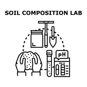 Soil composition lab research and testing concept Stock Illustration