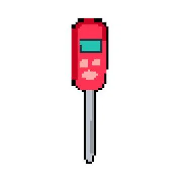 Soil compost thermometer pixel art vector illustration Stock Illustration