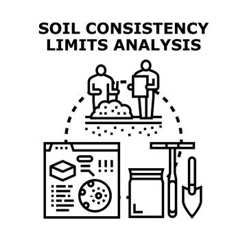 Soil consistency limits analysis for construction engineering Stock Illustration