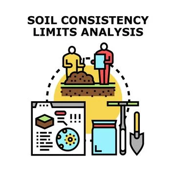 Soil consistency limits analysis for construction engineering Stock Illustration