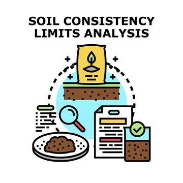 Soil consistency limits analysis for evaluating agriculture land Stock Illustration