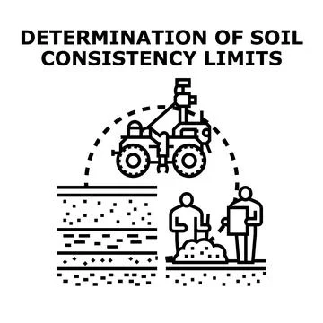 Soil consistency limits determination for geotechnical engineering Stock Illustration