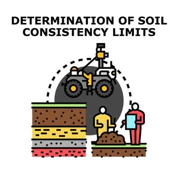 Soil consistency limits determination for geotechnical engineering Stock Illustration