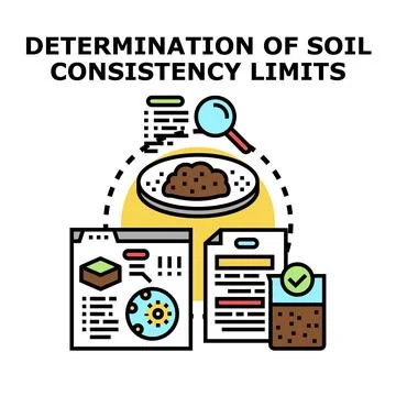 Soil consistency limits determination process vector design Stock Illustration