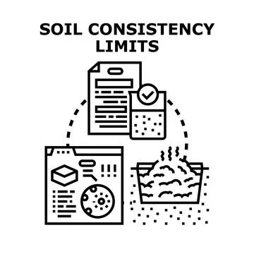 Soil consistency limits geotechnical engineering analysis Stock Illustration