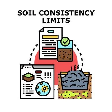 Soil consistency limits geotechnical engineering analysis Stock Illustration