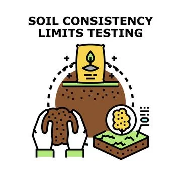 Soil consistency limits testing agricultural science Stock Illustration