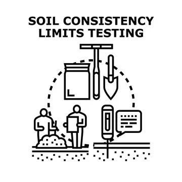 Soil consistency limits testing process engineering Stock Illustration