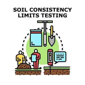 Soil consistency limits testing process engineering 스톡 일러스트