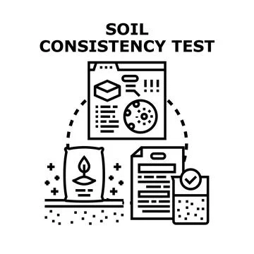 Soil consistency testing, agriculture quality analysis, and farming research Stock Illustration