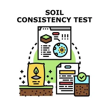 Soil consistency testing, agriculture quality analysis, and farming research Stock Illustration