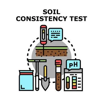 Soil consistency testing process for agricultural quality analysis Stock Illustration