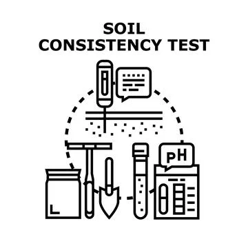 Soil consistency testing process for agricultural quality analysis Stock Illustration