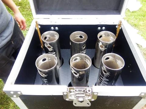 Soil core sampling tube and accesories used in geotechnical engineering, Stock Photos