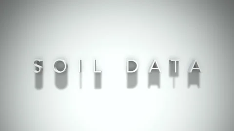 Soil Data 3D title animation with shadows on a white background Video stock 296500569