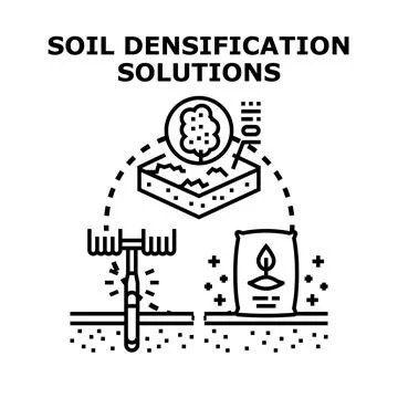 Soil densification solution using vibration and nutrients Illustrazione stock