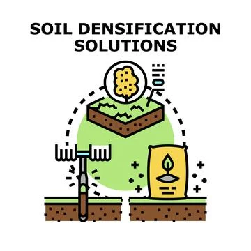 Soil densification solution using vibration and nutrients Stock Illustration