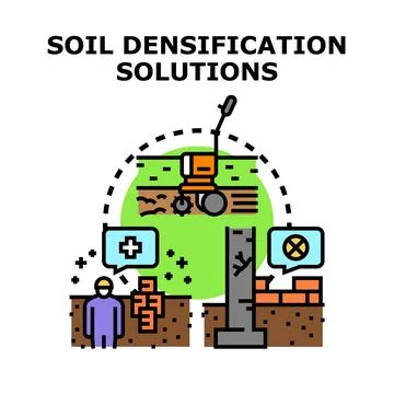 Soil densification solutions for construction engineering Illustrazione stock