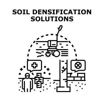 Soil densification solutions for construction engineering Stock Illustration