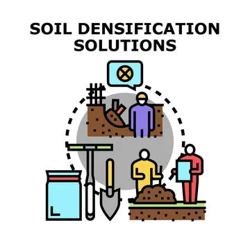 Soil densification solutions improving ground stability process Illustrazione stock
