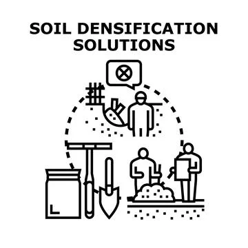 Soil densification solutions improving ground stability process Illustrazione stock