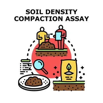 Soil density compaction assay measuring scientific procedure Illustrazione stock