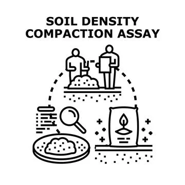 Soil density compaction assay measuring scientific procedure 库存插图