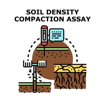 Soil density compaction assay measuring ground structure 스톡 일러스트