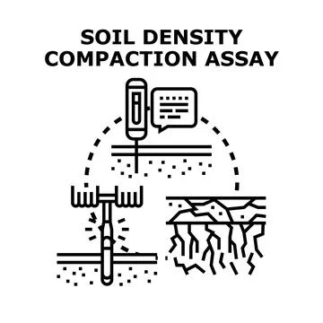 Soil density compaction assay measuring ground structure 스톡 일러스트