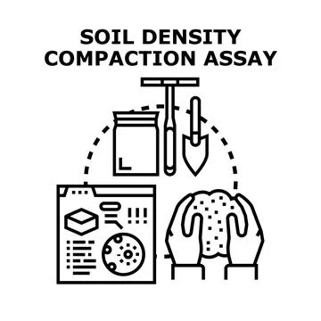 Soil density compaction assay research field work Stock Illustration