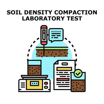 Soil density compaction laboratory testing process Stock Illustration