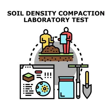 Soil density compaction laboratory testing process concept 库存插图