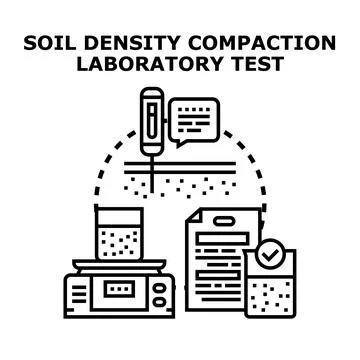 Soil density compaction laboratory testing process Stock Illustration
