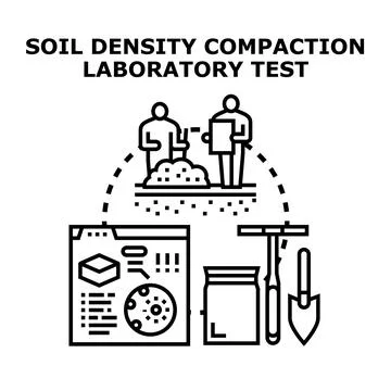 Soil density compaction laboratory testing process concept Stock Illustration