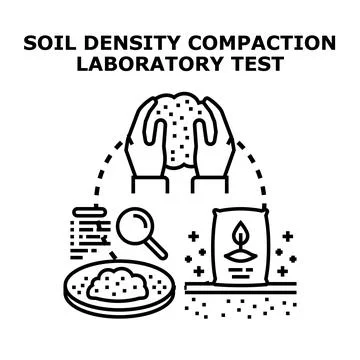 Soil density compaction testing in a laboratory Stock Illustration