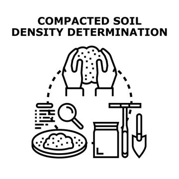 Soil density determination process using laboratory equipment Illustrazione stock