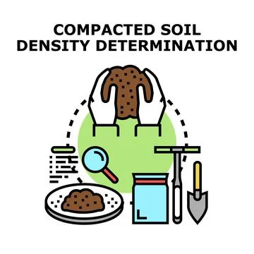 Soil density determination process using laboratory equipment Illustrazione stock