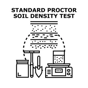 Soil density test measuring compaction engineering Illustrazione stock