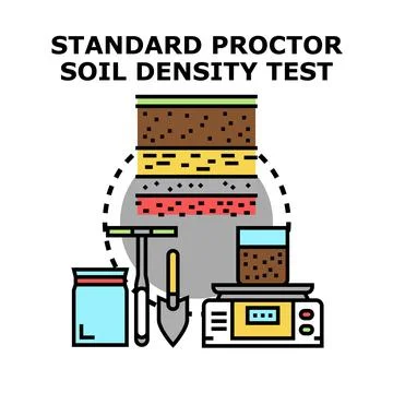 Soil density test measuring compaction engineering Stock Illustration