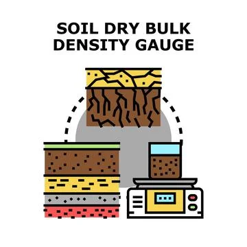 Soil dry bulk density analysis calculating gauge Stock Illustration