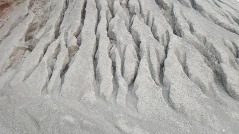 Soil Erosion Pattern on Dry Ground with Deep Rills and Mineral Soil Texture Stock Photos