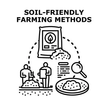 Soil friendly farming methods concept illustration Stock Illustration