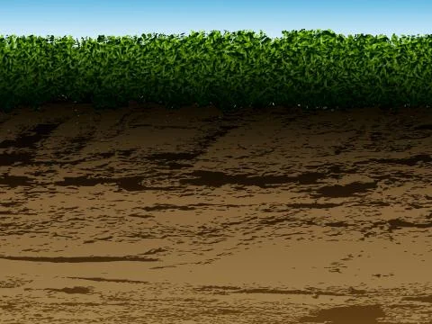 Soil with grass Stock Illustration