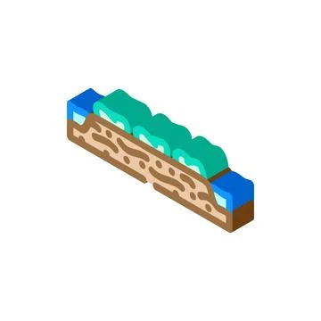Soil ground cross section showing layered earth Stock Illustration