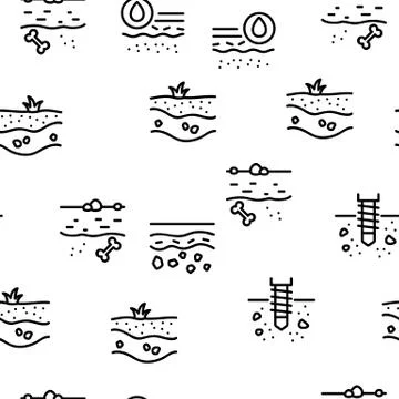 Soil Ground Research Vector Seamless Pattern イラスト素材