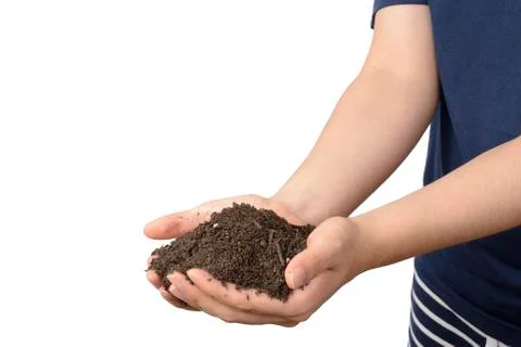 Soil on hands Stock Photos
