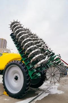 Soil injector for introduction of liquid complex fertilizers. agriculture. Stock Photos