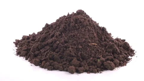 Soil isolated on white Background - Turn around animation with small worm Stock Footage 188675254