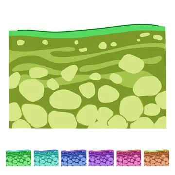 Soil layers cross section with ground structure graphic Stock Illustration