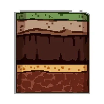 Soil layers cross section showing earth strata structure Ilustração Stock